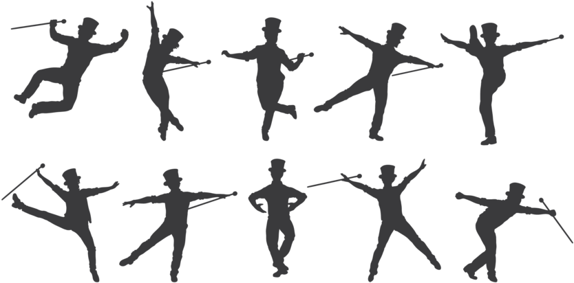 Tap Dance Silhouettes Vector - Tap Dance Silhouette (1035x490), Png Download