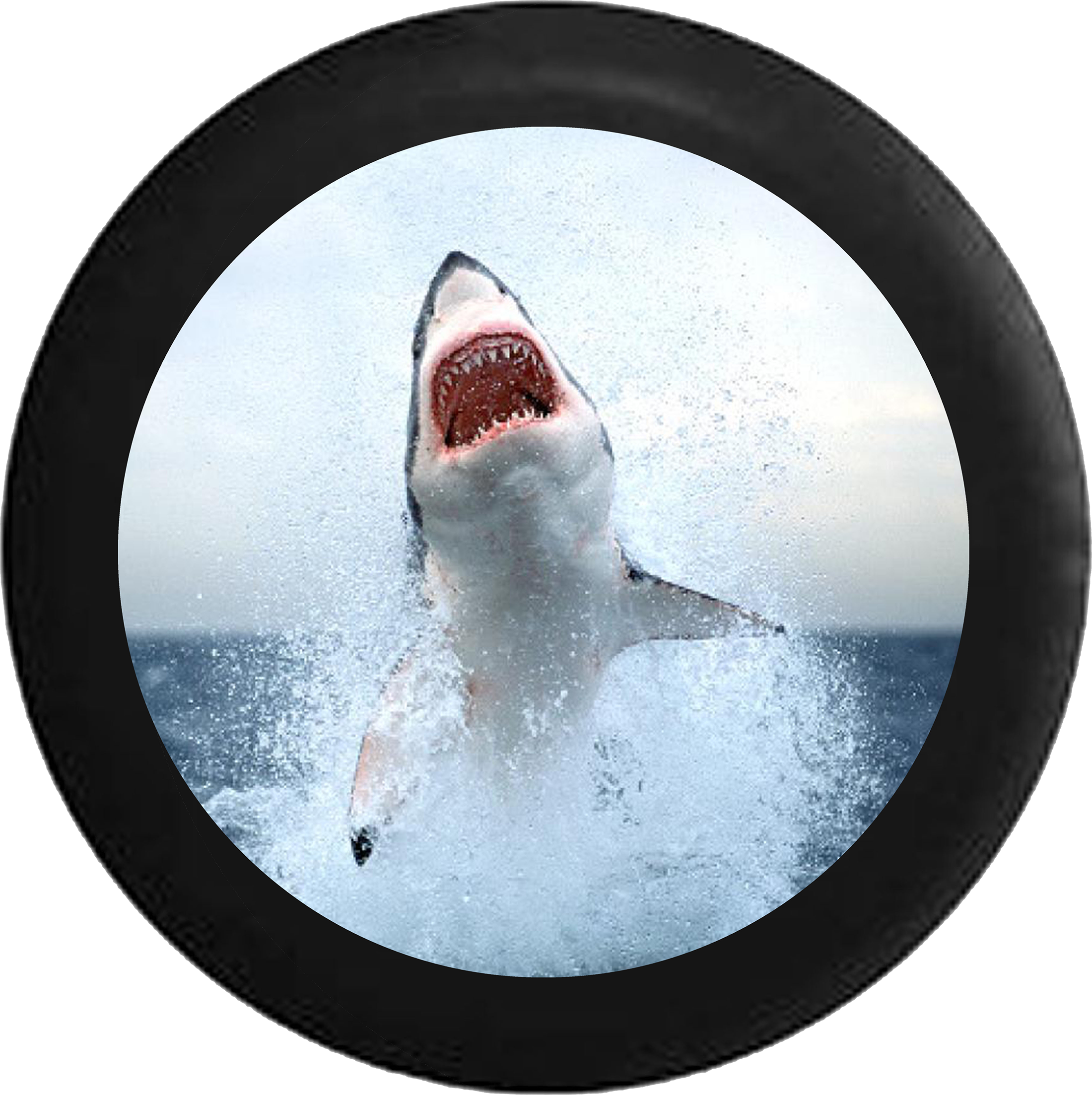 Great White Jaws Ocean Predator Shark Attack Rv Camper - Great White Shark (2200x2206), Png Download