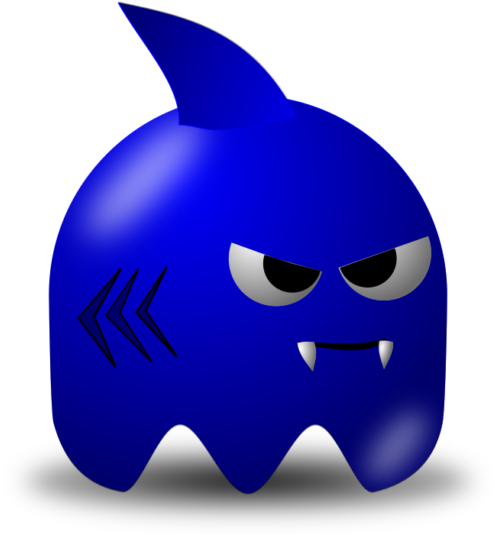 Newbie Shark Clipart - Pac Man Ghost Blue (550x550), Png Download