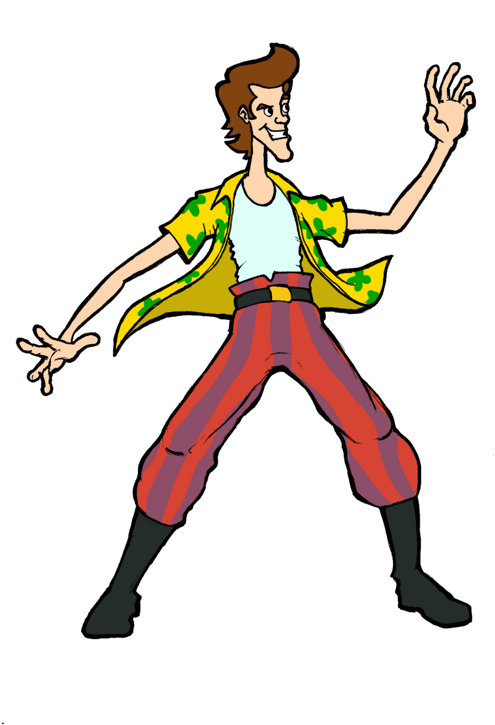 Jim Carrey As Ace Venture From - Ace Ventura Cartoon (1169x1600), Png Download