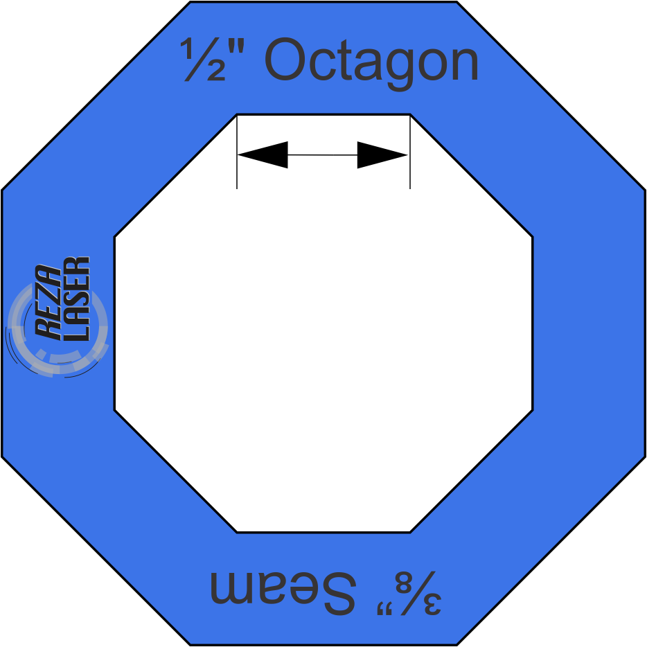 Octagon ½” Inch Acrylic Template I Spy With ⅜” Seam (934x934), Png Download