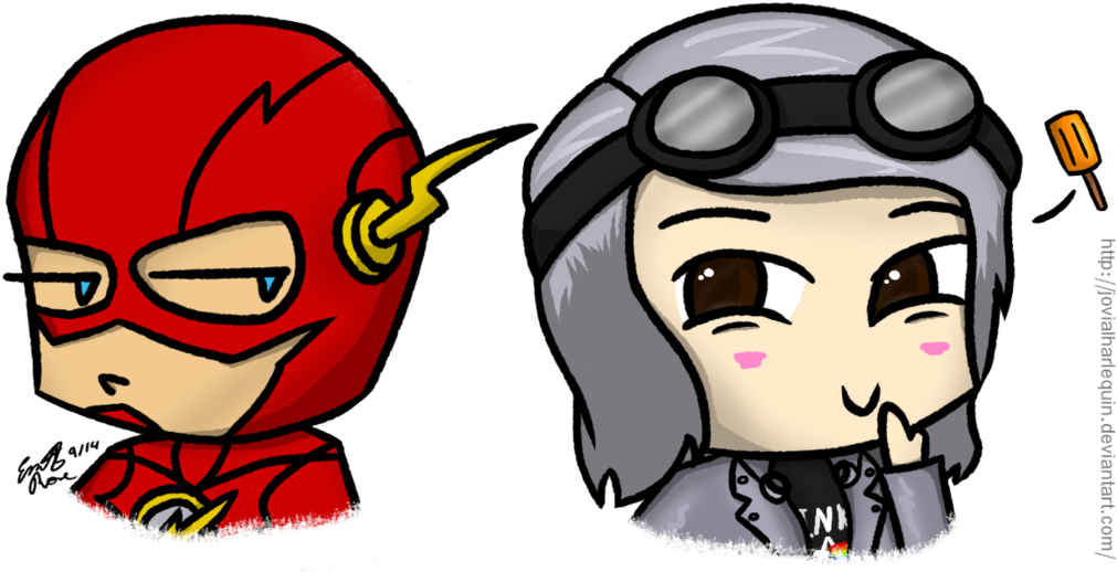 Banner Flash And Quicksilver Chibi Headshots By Jovialharlequin - Flash And Quicksilver Chibi (1024x531), Png Download