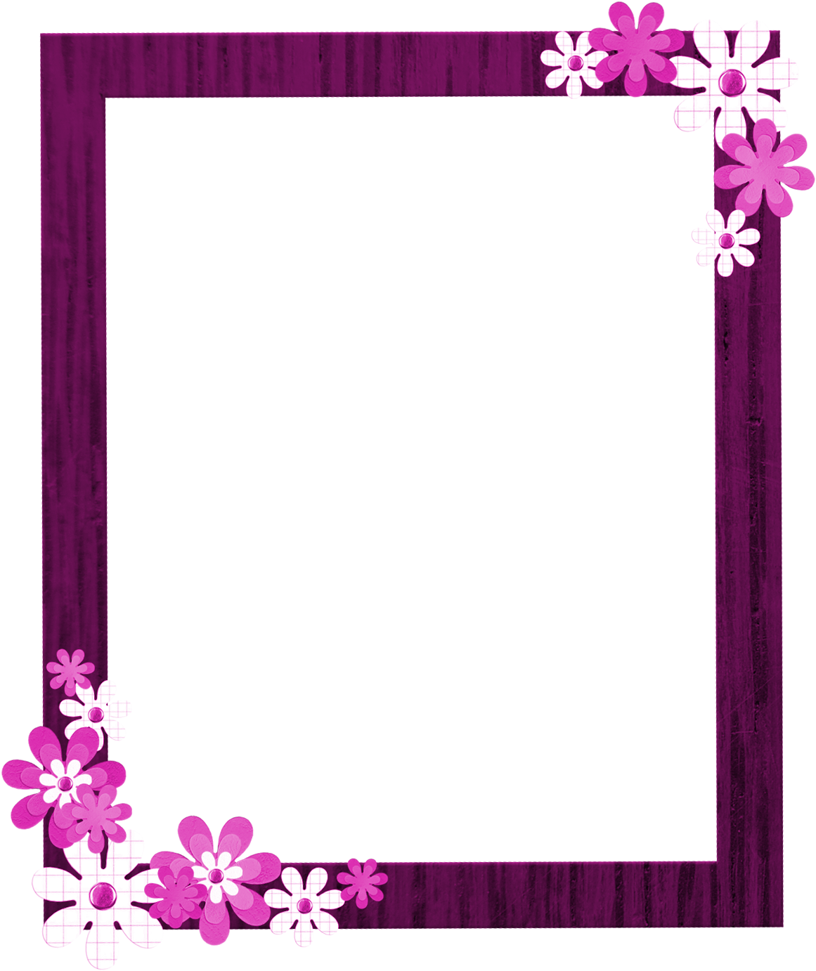 Pink Floral Border Png Picture - Borders And Frames Png (849x1024), Png Download