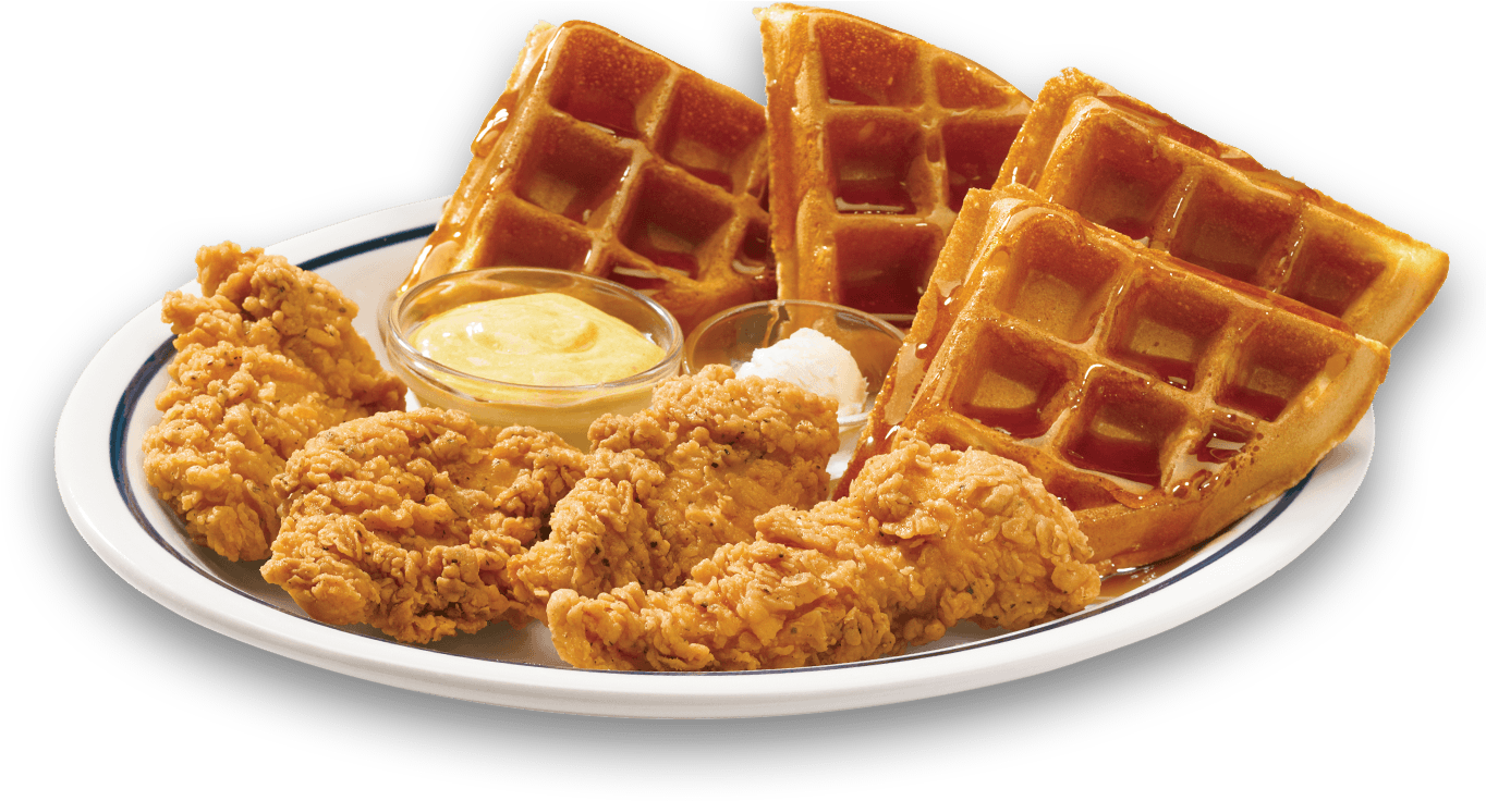 Waffle Png - Ihop Waffles And Chicken (1415x810), Png Download