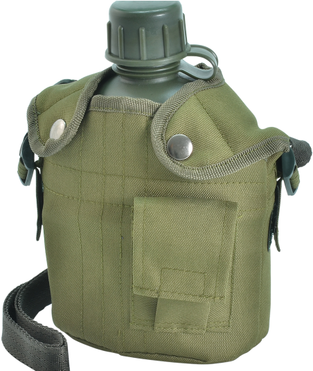 Army Water Bottle With Canteen 1l - Army Bottle Water (522x534), Png Download