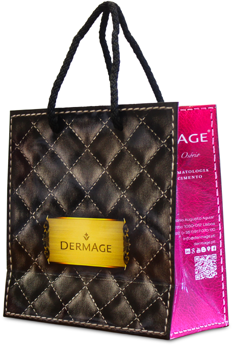 Saco De Papel Asa Cordão Luxo Personalizado Dermage - Tote Bag (1024x768), Png Download