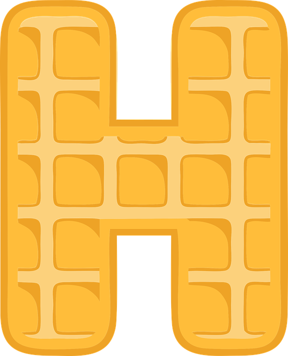 H, Alphabet, Waffle, Letter, Typography, Text, Font - Waffle Alphabet (584x720), Png Download
