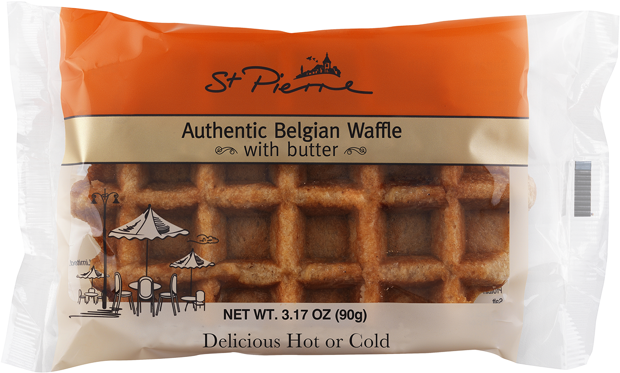Wheat, Eggs, Milk And Soy - St Pierre Belgian Sugar Waffle With Butter: Box Of (1575x1119), Png Download