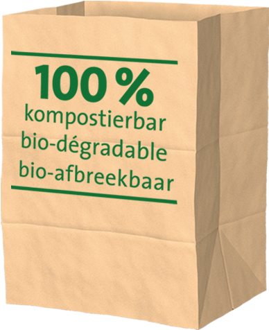 Organic Waste-paper Bags 100% Compostable - Bio Papiertüten (960x500), Png Download