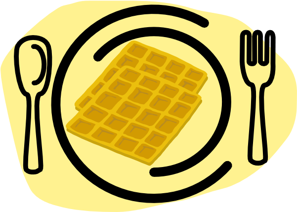 Clip Art Waffle - Waffle Clipart Free (600x454), Png Download