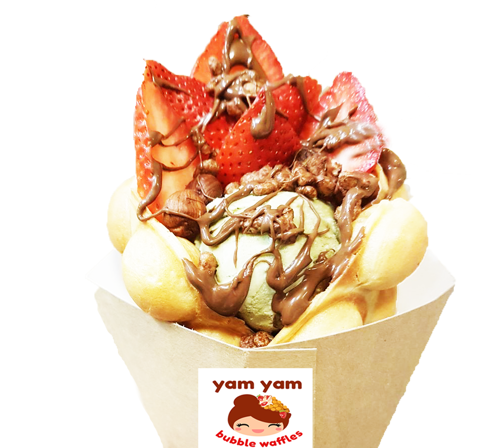 Yam Bubble Waffles Delicious - Yam Yam Bubble Waffles (1680x1480), Png Download