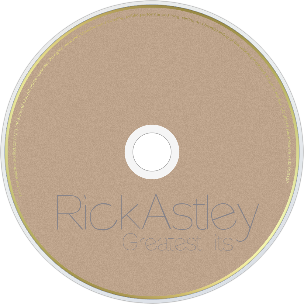 Rick Astley Greatest Hits Cd Disc Image - Rick Astley (1000x1000), Png Download