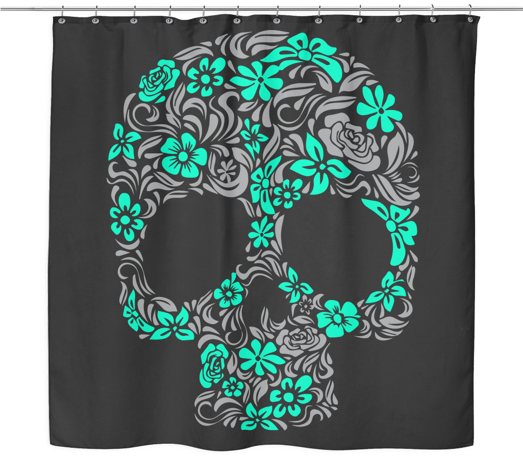 Download Floral Skull Shower Curtain Sugar Skull Shower Curtains