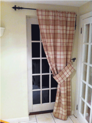 Iron Metal Swinging Door Curtain Pole Rod Crane Drapery - Portière (500x500), Png Download