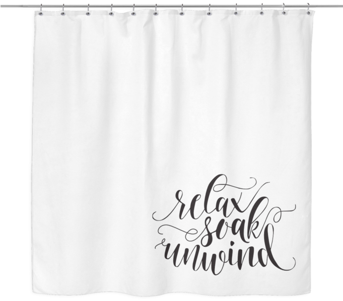 Relax Soak Unwind Shower Curtain - Window Valance (690x690), Png Download