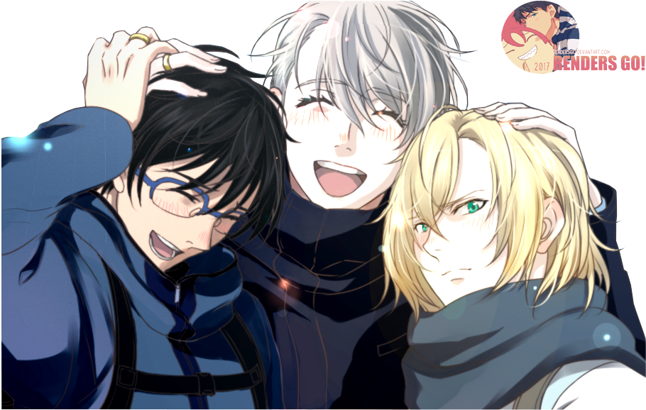 1000 Images About Yuri On Ice On We Heart It - Viktor Yuri And Yurio (930x600), Png Download