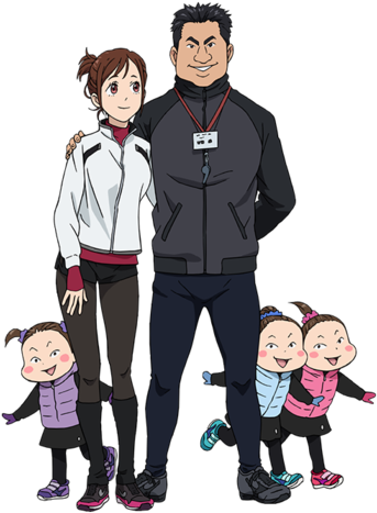 Yuko, Takeshi, Axel, Lutz, And Loop Nishigori - Mari Yuri On Ice (350x595), Png Download