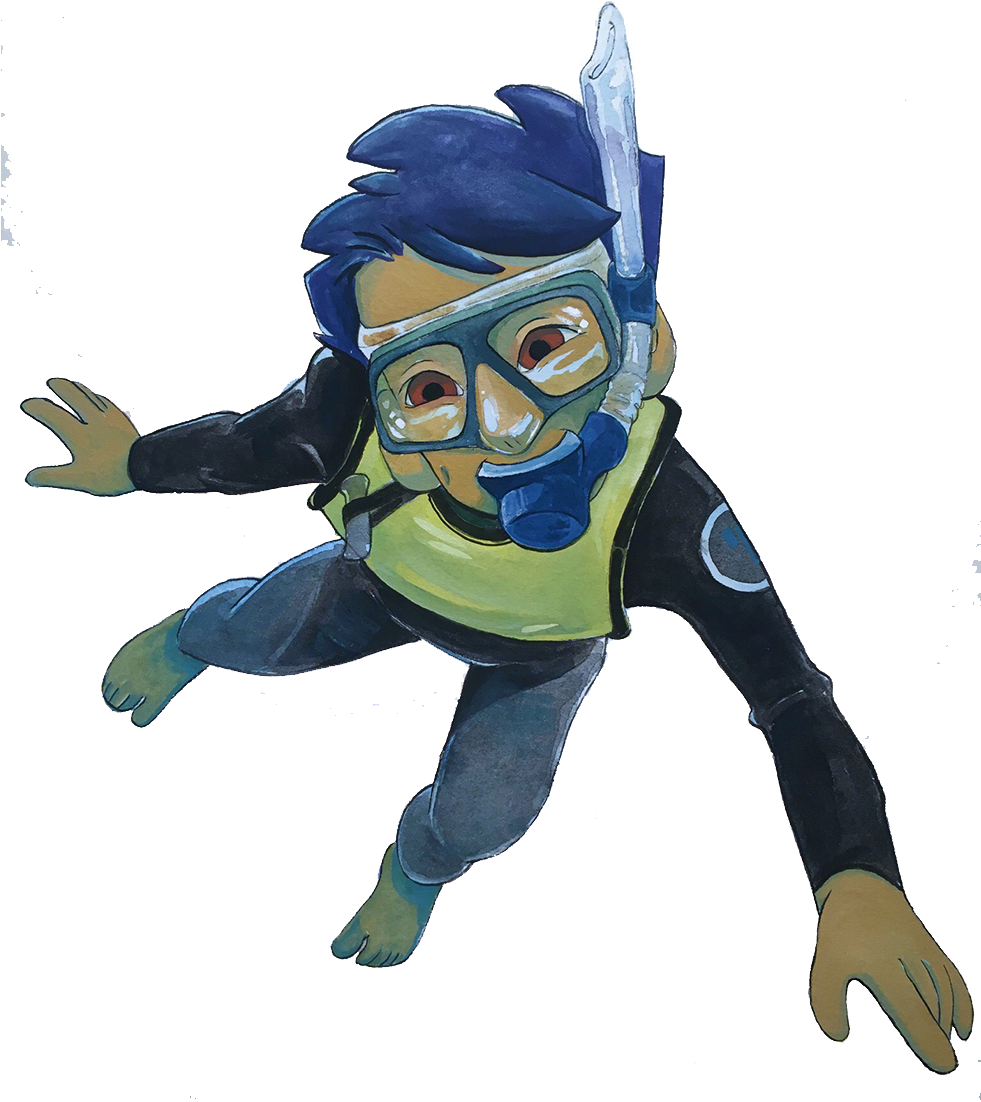 Meet Bo Bo Saw A Manatee In The Waters Beside His Grandparents' - Cartoon (980x1123), Png Download