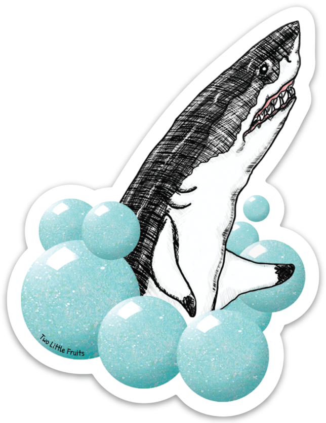 Great White Shark Large Die Cut Sticker, Sticker - Die Cutting (644x834), Png Download