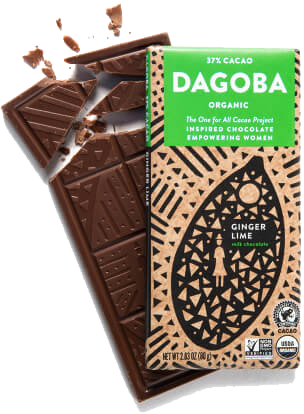 Dagoba Organic Ginger Lime Milk Chocolate Bar [dag-cbgingerl - Dagoba Chocolate (304x414), Png Download