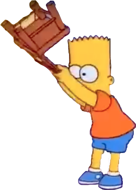 Brp Brrp E Gun - Bart With Chair Png (482x605), Png Download