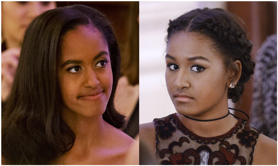 Sasha And Malia Obama Attend First State Dinner Https - Girl (1200x675), Png Download
