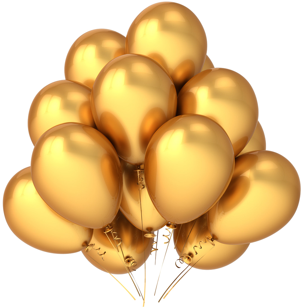 Gold Balloons Png Vector Images Photo - Gold Balloons Png (1024x1024), Png Download
