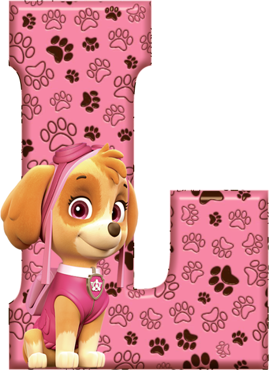 *✿**✿*l*✿**✿*de Alfabeto Decorativo - Paw Patrol Letter H (535x737), Png Download