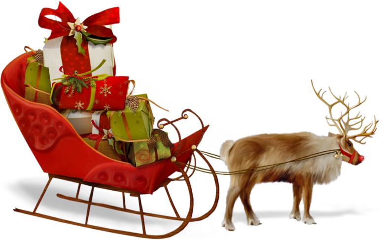 Santa Sleigh Png - Santa Claus Sleigh Png (779x487), Png Download