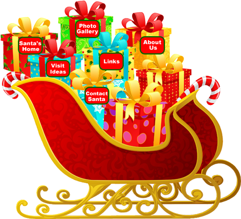 Santa's Sleigh - Santa Sleigh With Gifts (500x462), Png Download