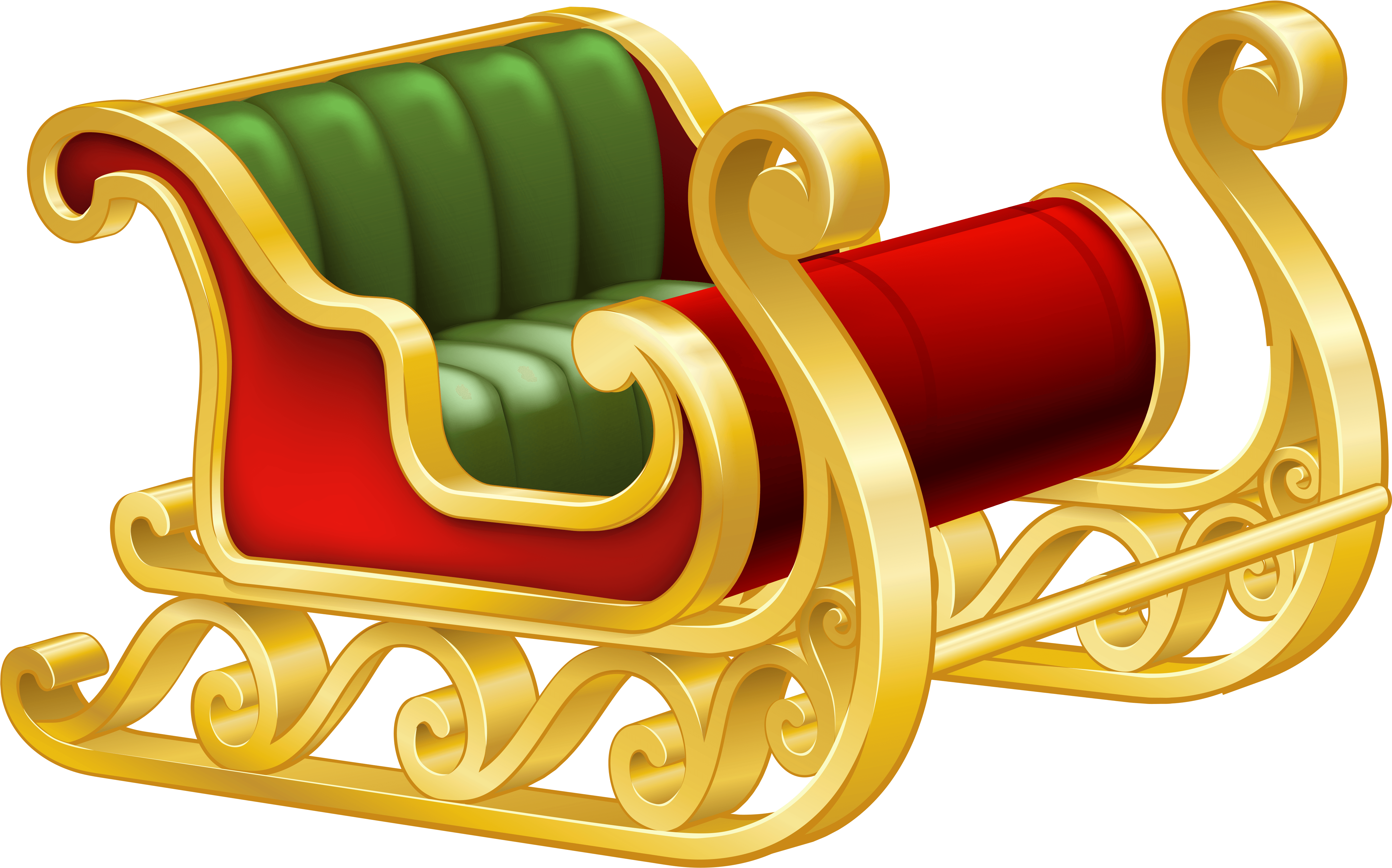 Santa Sleigh Png Clip Art Image - Santa Claus With Reindeer Cartoon (5130x3191), Png Download