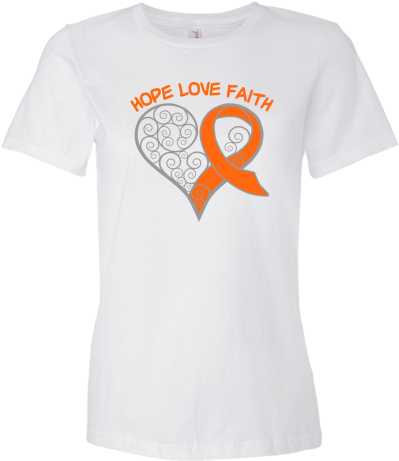 Leukemia Hope Love Faith Swirl Heart Women's Fashion - Mustang Generations T Shirt (480x480), Png Download