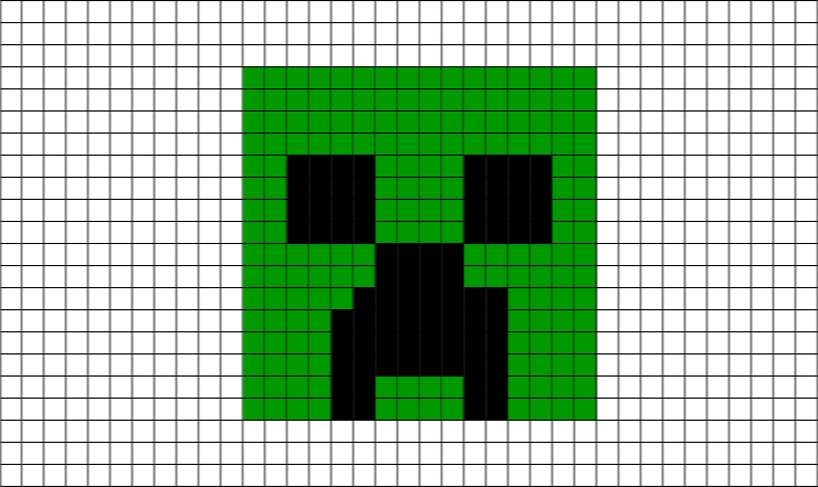 Minecraft Creeper Pixel Art Brik - Reindeer Minecraft Pixel Art (740x441), Png Download