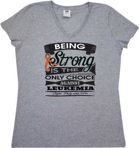 Leukemia Strong Women's V Neck T Shirt - Inktastic Nevertheless, She Persisted With Flowers (480x480), Png Download