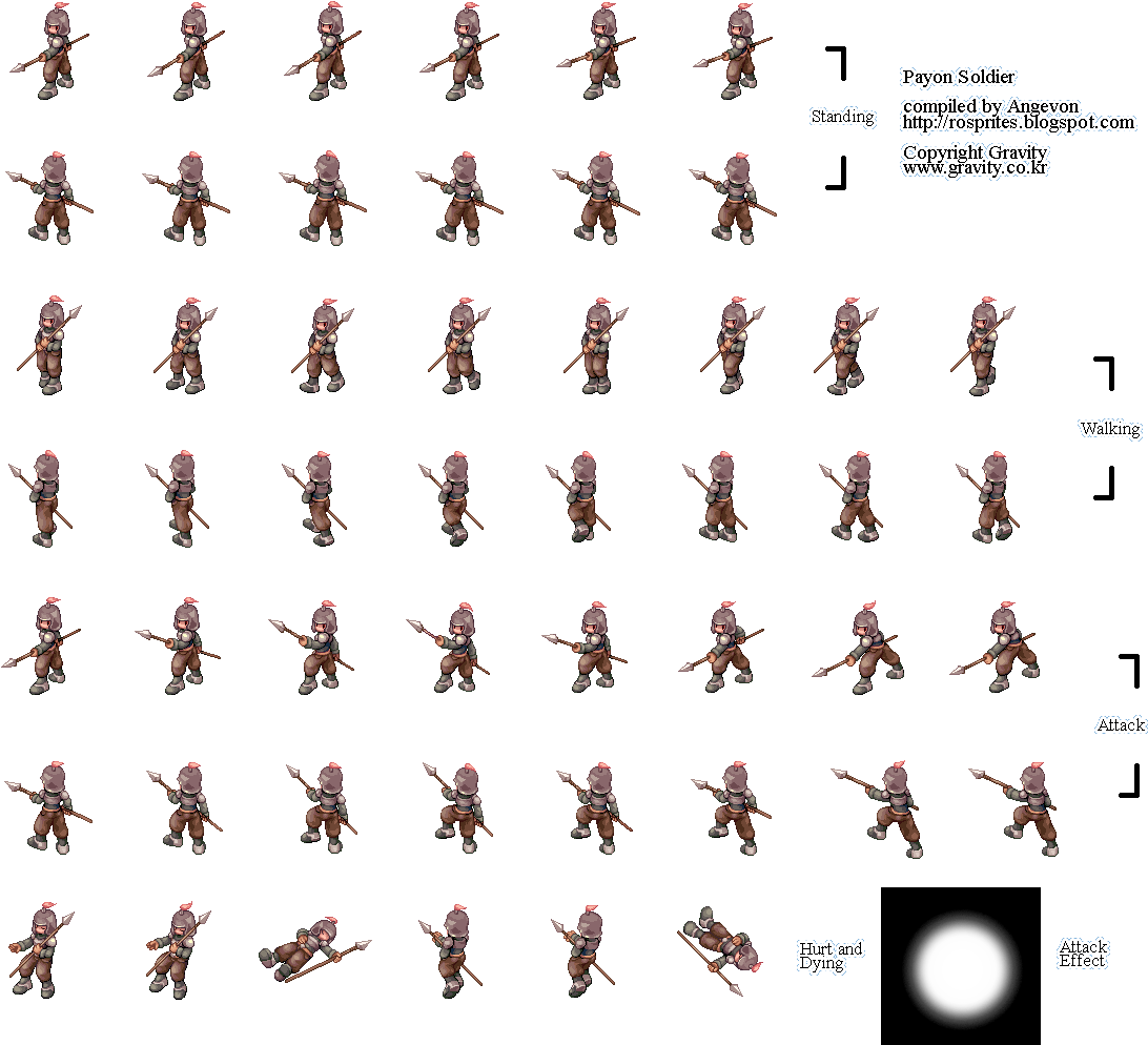 Payon Soldier - Roman Soldier Sprite Sheet (1120x1015), Png Download