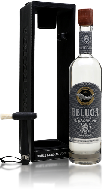 Beluga Gold Line Vodka With Leather Box - Beluga Gold Vodka (355x800), Png Download