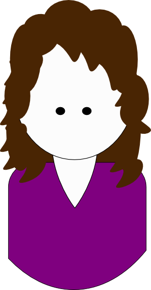 Blonde Curly Hair Clipart - Curly Brown Hair Girl Clipart (312x598), Png Download