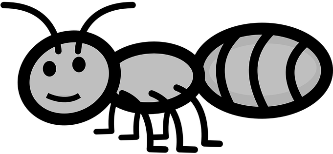 Ant Happy Smile Antenna Grey Legs Insect B - Ant Clipart Transparent (680x340), Png Download