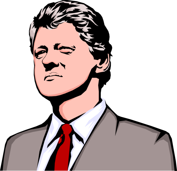Vector Illustration Of William Jefferson "bill" Clinton - Bill Clinton Clip Art (726x700), Png Download
