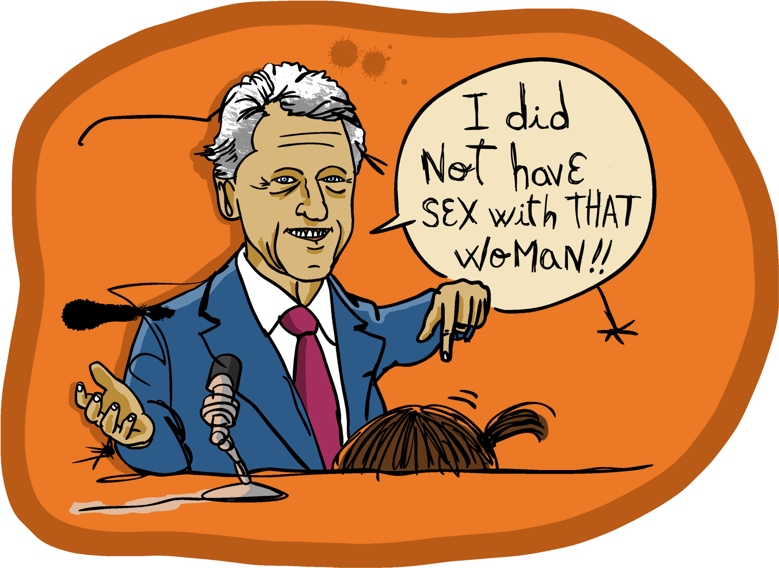 Billclinton ] - Bill Clinton And Monica Lewinsky Blue Dress Stains (1622x1200), Png Download