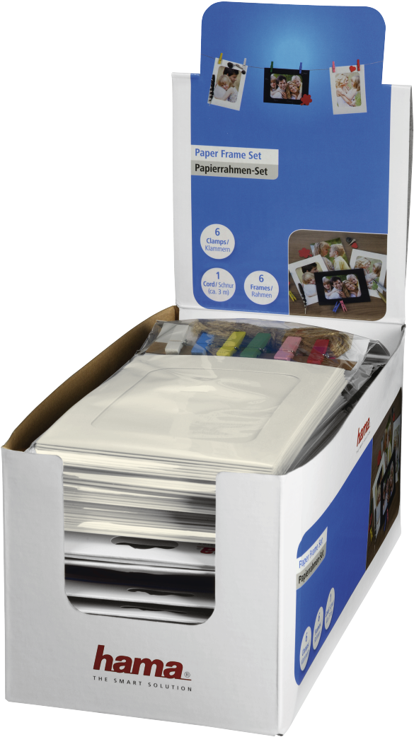 Paper Frame Set With Clamps And Cord, Assorted Colours - Hama Papírové Rámečky – Set S Kolíčky A Šňůrkou (1100x1100), Png Download