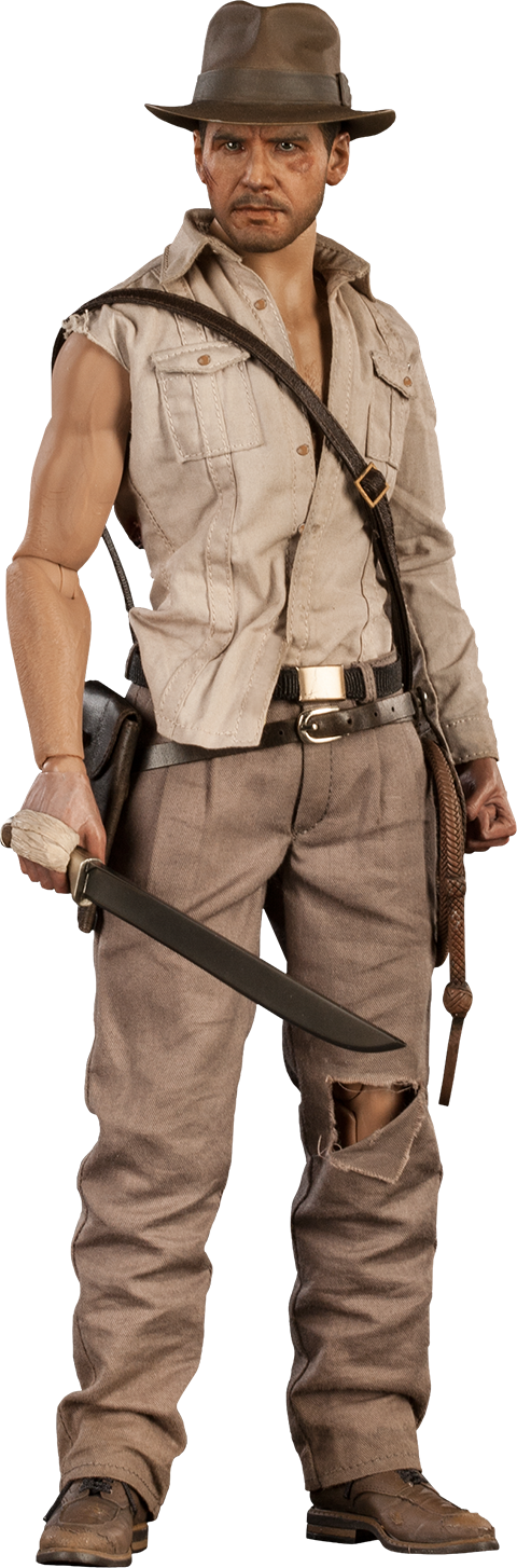 Indiana Jones Sideshow - Indiana Jones 12" Figure (480x1454), Png Download