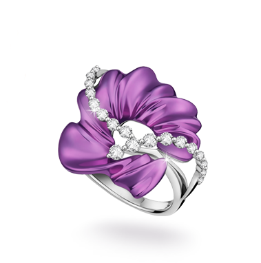 Purple Gold Jewelry Singapore (379x382), Png Download