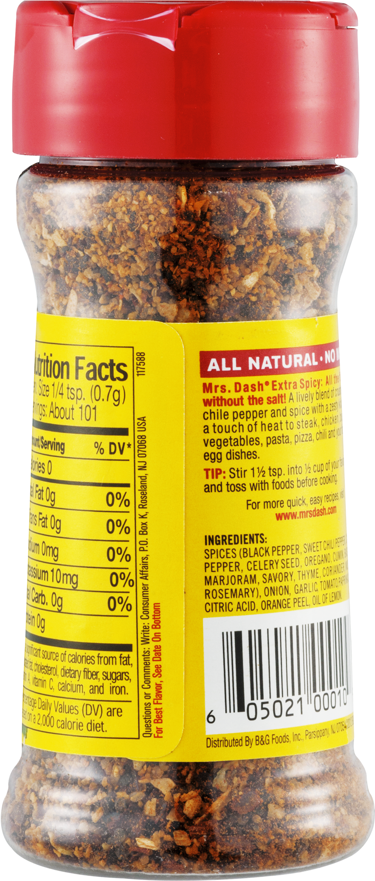 Mrs Dash Extra Spicy Salt-free Seasoning Blend - Vegan Cheese (1800x1800), Png Download