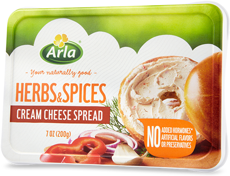 Herbs & Spices Cream Cheese - Arla Cream Cheese (500x800), Png Download