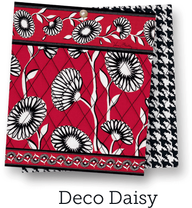 Deco Daisy Is Black, White And Red All Over - Vera Bradley Criss Cross Flap Shoulder Bag (525x440), Png Download