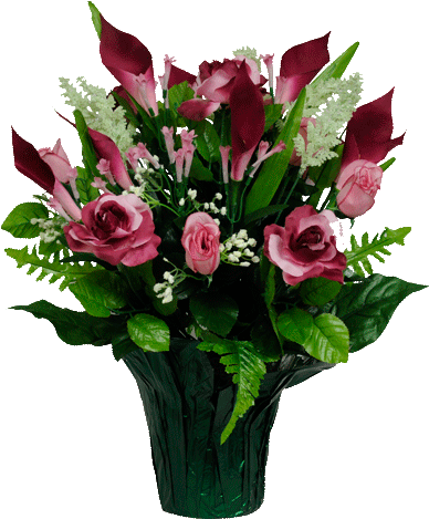 Burgundy And Pink And White Calla Lily Bouquet (470x470), Png Download
