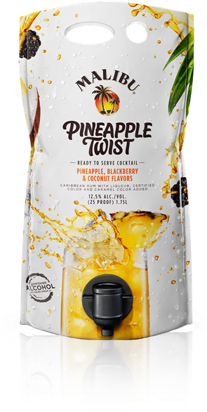 Malibu Pineapple Twist - Malibu Pineapple Cans (500x640), Png Download