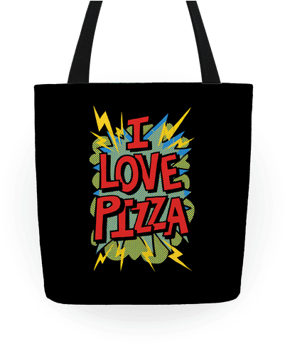 I Love Pizza Pop Art Tote - Traditional Tattoo Tote (484x484), Png Download