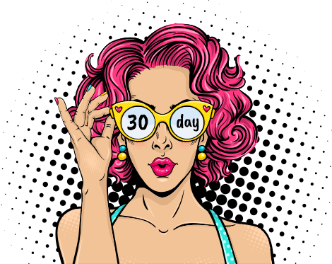 Pop Art Girl In Pinks And Blues - Girl Pop Art Png (470x373), Png Download